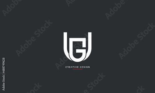 Alphabet letters UG or GU logo monogram photo