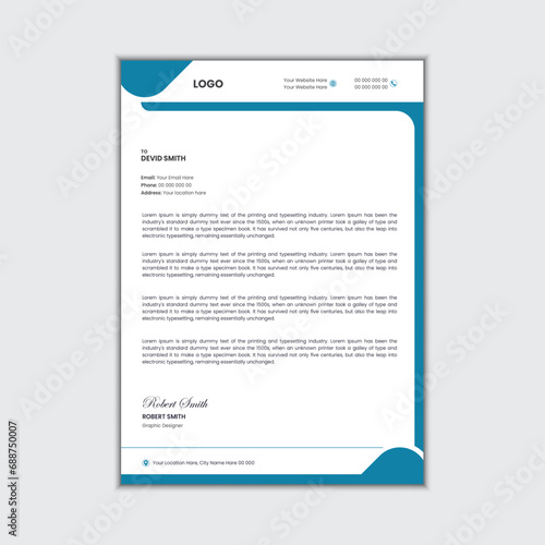 Business letterhead template design, simple layout 