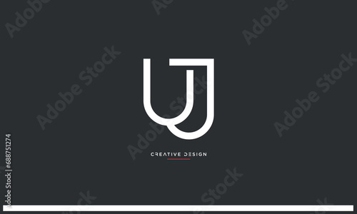 Alphabet letetrs UJ or JU logo monogram