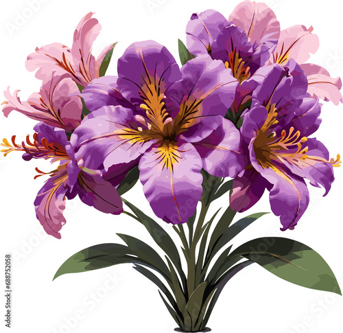 Pink and purple Alstroemeria flower illustration isolated on transparent background png  clipart for gift  love and care  mother  teacher  anniversary  birthday  gift for her  spring  celebration