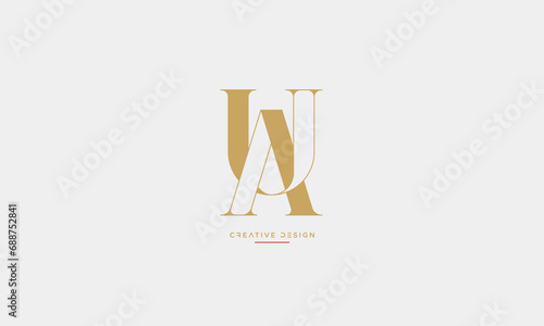 UA or AU Alphabet letters logo monogram