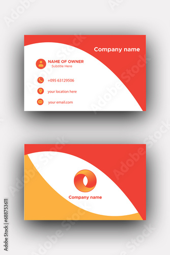 Orange and light yellow business card 