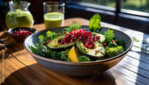 Vegan dish on wooden table