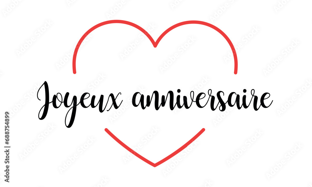 "joyeux anniversaire" means happy birthday in french Stock Vector
