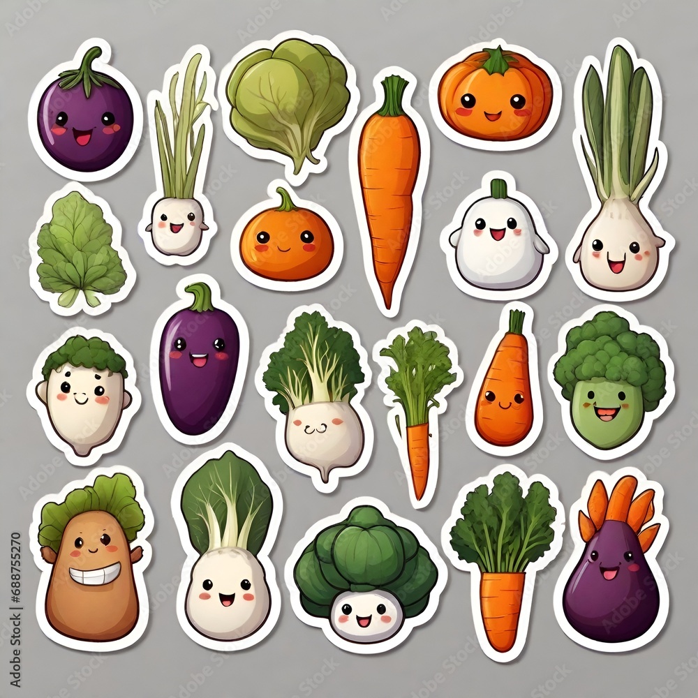 Set of stickers or patches with diet food, fruits, vegetables, on a white background, cute characters. Isolated elements for design, flat vector illustration. Set of stickers or patches with diet food, fruits, vegetables, on a white background, cute characters. Isolated elements for design, flat vector illustration.