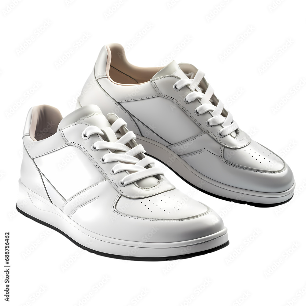 White sneakers isolated on transparent background White sneakers isolated on transparent background