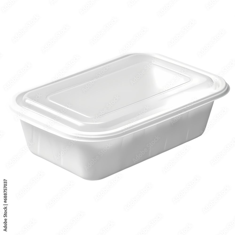 Styrofoam food container isolated on transparent background