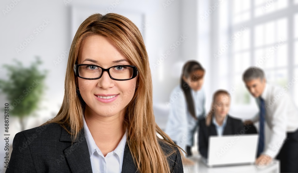 Smile portrait of woman at business meeting or teamwork. Smile portrait of woman at business meeting or teamwork.