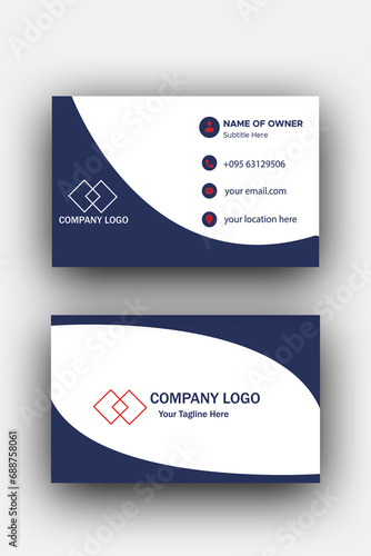 Dark blue business card 