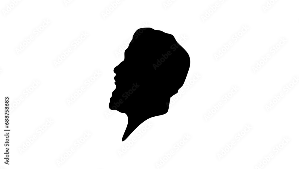 Charles Spurgeon, black isolated silhouette