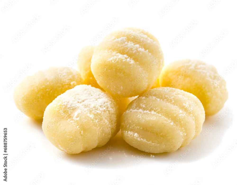 Gnocchi isolated on white background, cutout Gnocchi isolated on white background, cutout