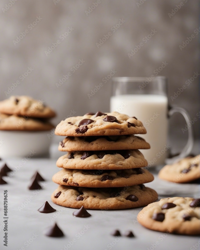 delicious home made Chocolate Chip Cookies, close up view.
delicious home made Chocolate Chip Cookies, close up view.