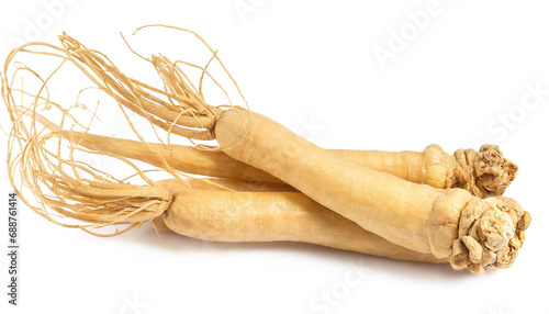 Ginseng isolated on white background, cutout