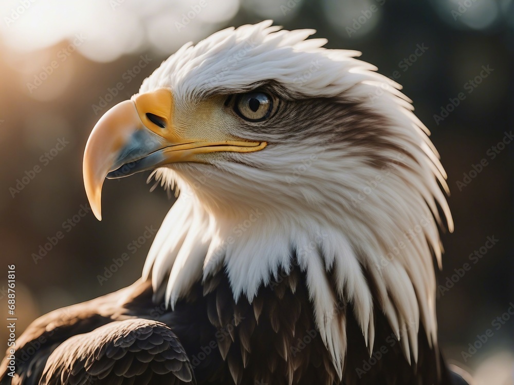 Fototapeta premium portrait of Bald eagle at the nature
