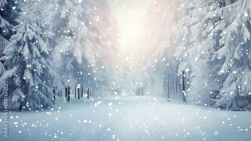 beautiful forest covered in snow
