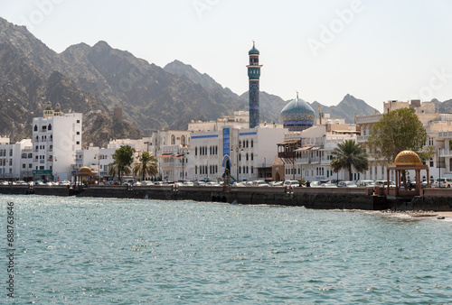 View of Mutrah neighborhoods of Muscat in Oman. photo