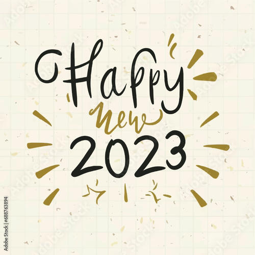 ector happy new year lettering. handwritten inscription with swirls