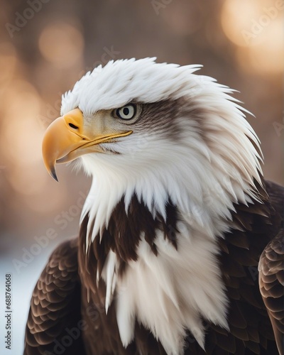 Portrait of the the bald eagle at winter   