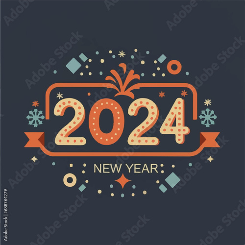ector happy new year lettering. handwritten inscription with swirls