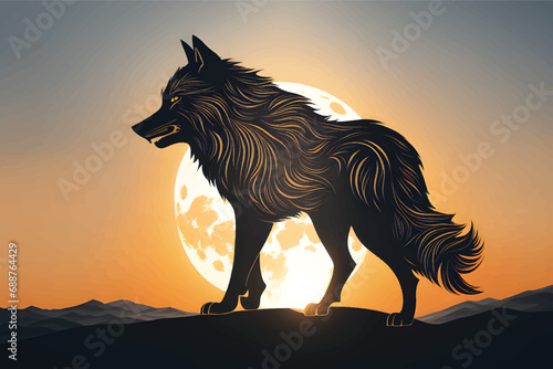 Wolf logo. Wolf Logo vector Illustrated. Alpha Spirit  The Majestic Howl. Illustration. wolf logo design vector symbol graphic idea creative. Wolf head Vector illustration.