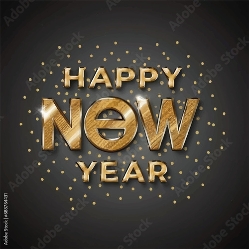 ector happy new year lettering. handwritten inscription with swirls