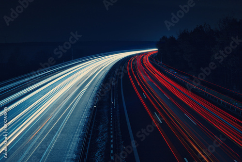 Langzeitbelichtung - Autobahn - Strasse - Traffic - Travel - Background - Line - Ecology - Highway - Long Exposure - Motorway - Night Traffic - Light Trails - A10 - High quality photo