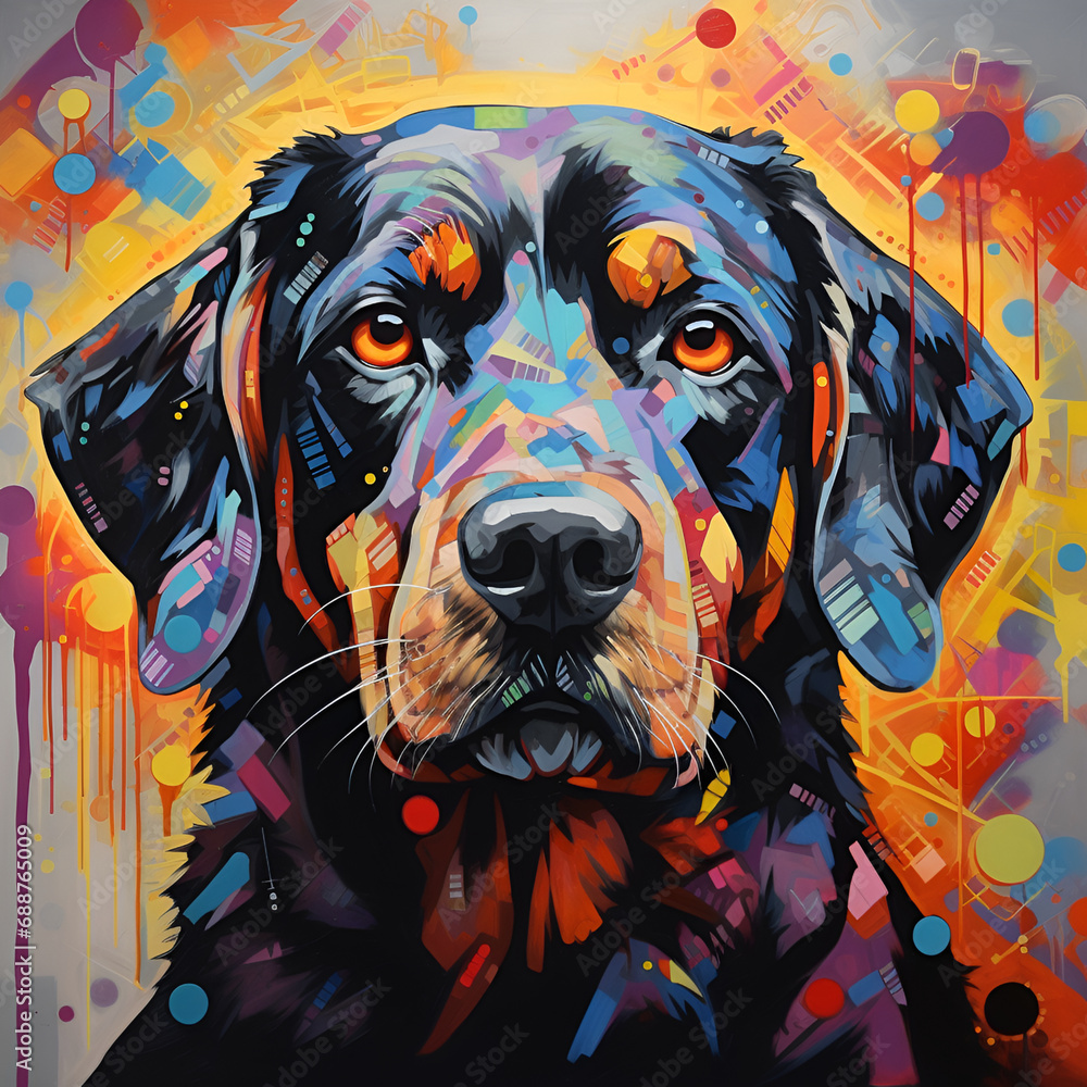 a large canvas painted rottweiler a large canvas painted rottweiler