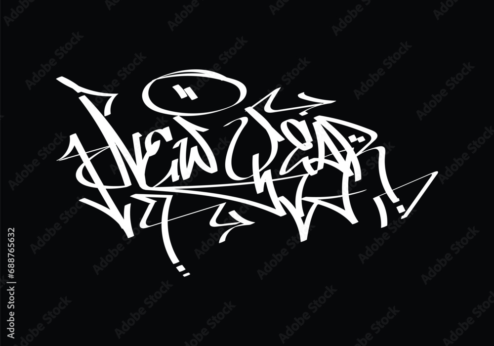 NEW YEAR graffiti tag style design