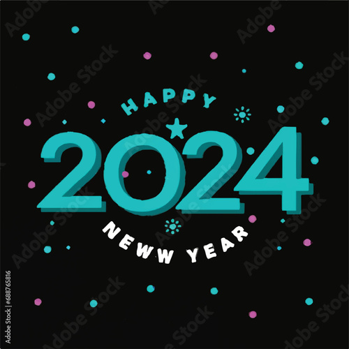 ector happy new year lettering. handwritten inscription with swirls
