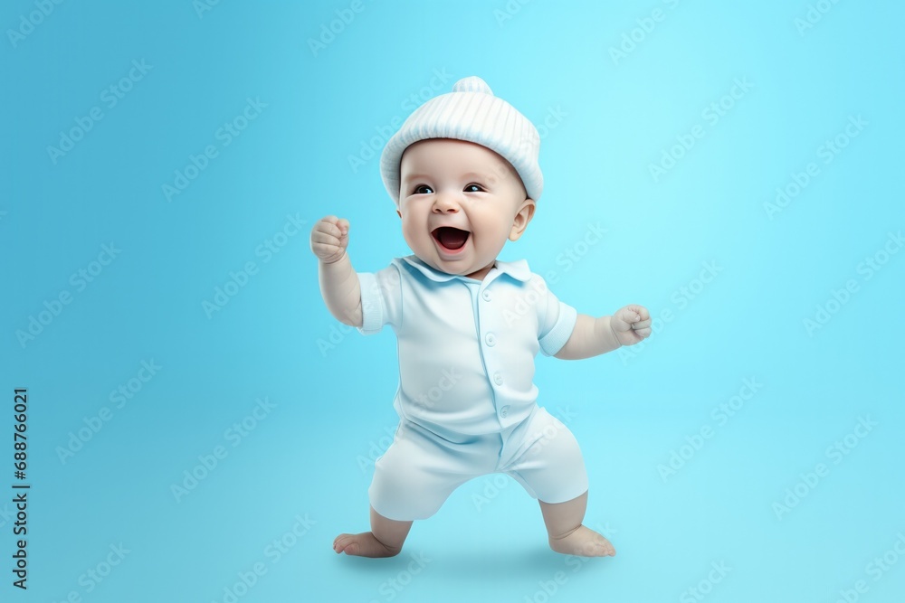 Cute Happy Dancing Baby with Space for Copy Cute Happy Dancing Baby with Space for Copy