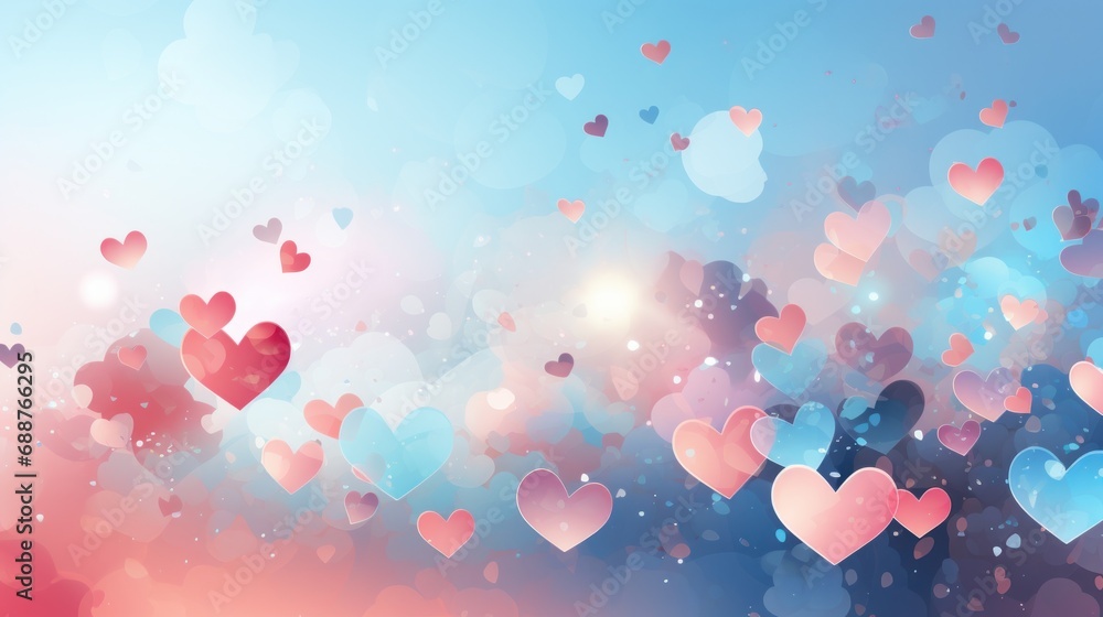 a colorful background with colorful hearts and hearts on it,