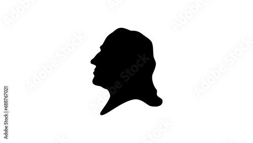 John Wesley, black isolated silhouette photo