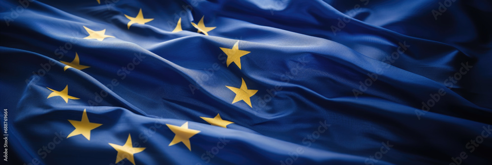 European Union Flag Waving Elegantly European Union Flag Waving Elegantly