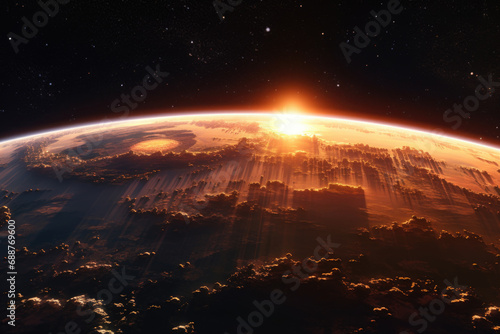 Sunrise Horizon View from Space