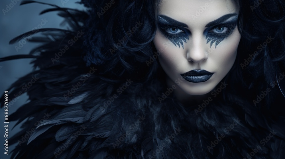 Young woman with gothic-themed make-up