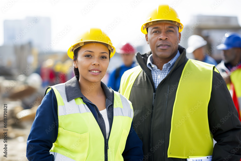 Generative AI image of Professional Construction Workers Generative AI image of Professional Construction Workers