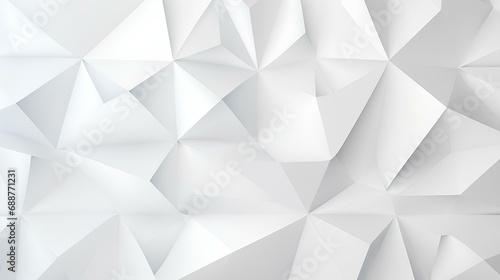 Abstract white 3d polygonal background. generative AI
