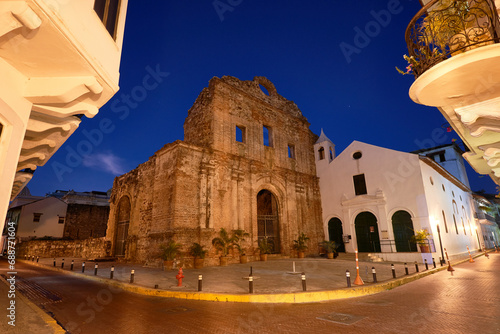 Ruins of the Convent of the Society of Jesus, Old Quarter, Casco Viejo of Panama City, Republic of Panama, Central America. photo