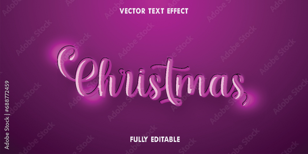 Editable christmas text effect 3d text effect