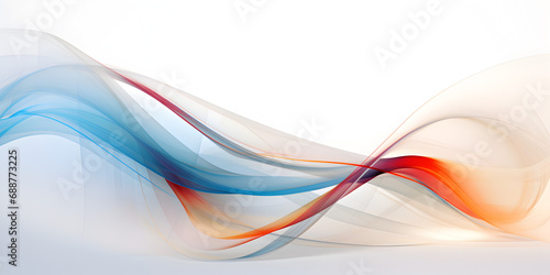 Abstract colorful smooth waves on white background