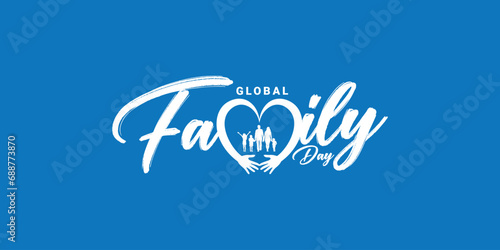 Creative Template Design for Global Family Day. International Family Day Wishing Greeting Card. World Family Day Logo Icon, Symbol of care and love, Creative Design for Happy Family Day. photo