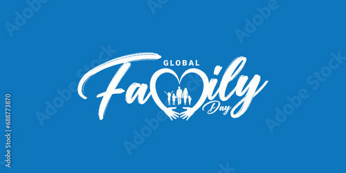 Creative Template Design for Global Family Day. International Family Day Wishing Greeting Card. World Family Day Logo Icon, Symbol of care and love, Creative Design for Happy Family Day.