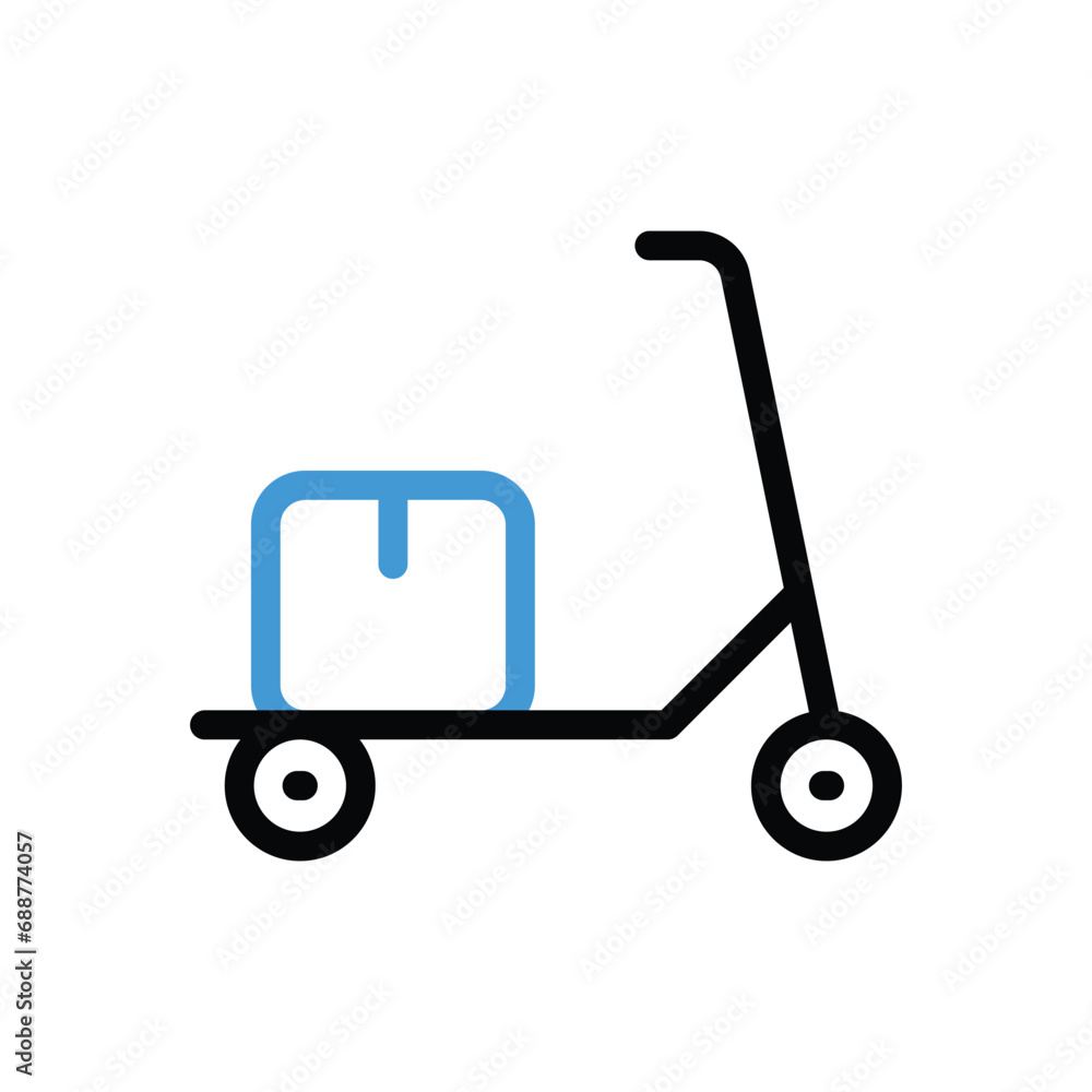 Courier On Scooter Icon vector stock illustration Courier On Scooter Icon vector stock illustration