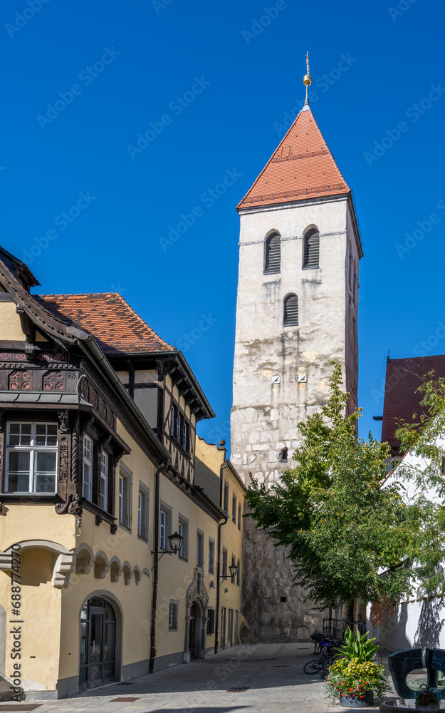 Historic tower in the city of Regensburg