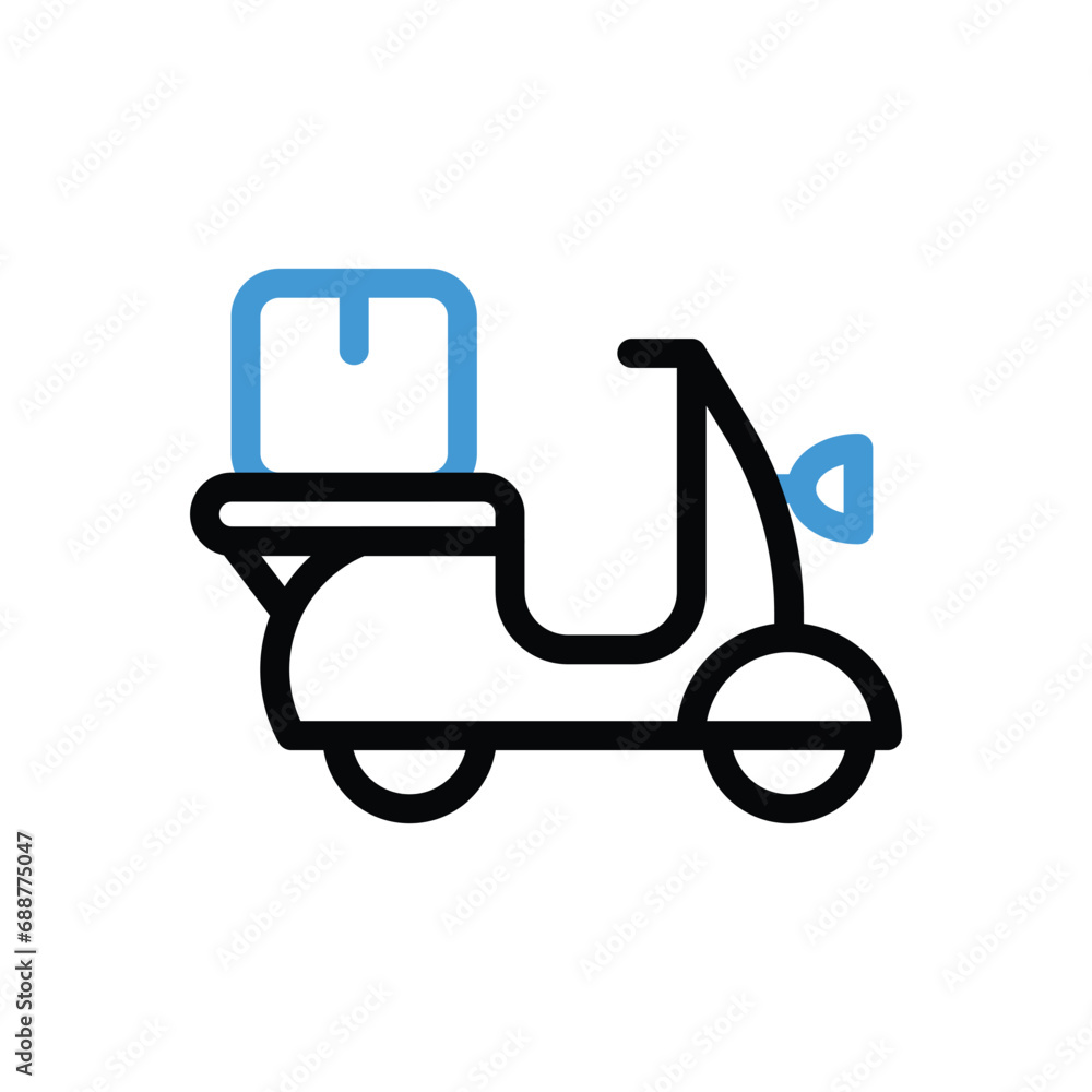 Courier On Moped Icon vector stock illustration Courier On Moped Icon vector stock illustration