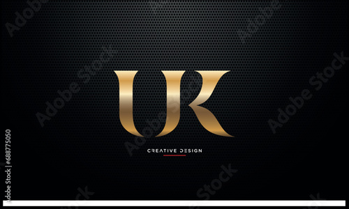 Alphabet letters UK or KU logo monogram