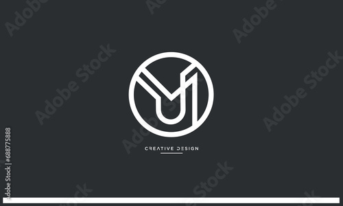 Alphabet letters icon logo UM or MU