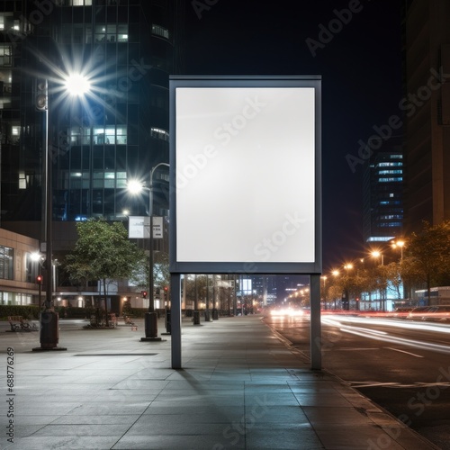 Billboard mockup with blank front  realistic on a mockup template