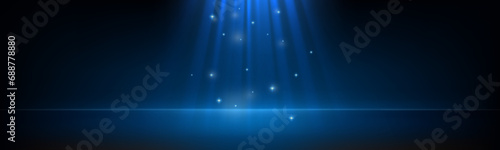 Dark background with light rays and sparcles bokeh abstract illustration