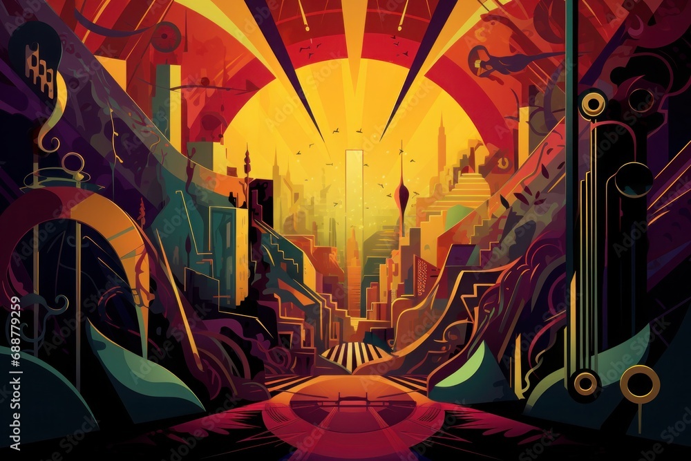 Obraz premium Beautiful illustration created using artificial intelligence. Generative AI.